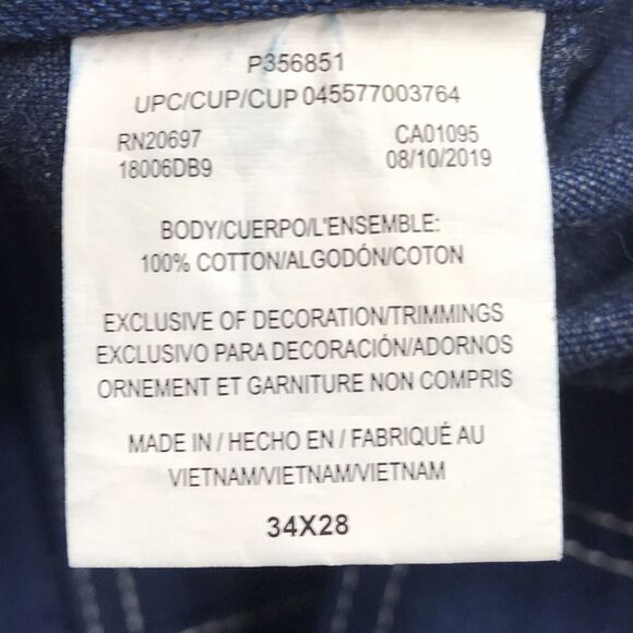 LIBERTY Bib Overall Jeans Men 34x28 Relaxed Baggy Denim Blue Work Garden Farm - Picture 9 of 14